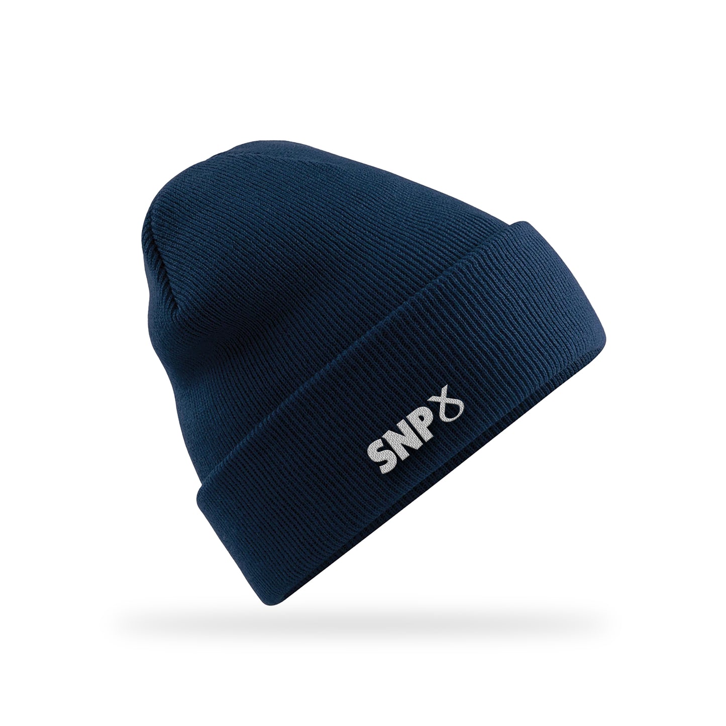 Navy Embroidered Beanie Hat