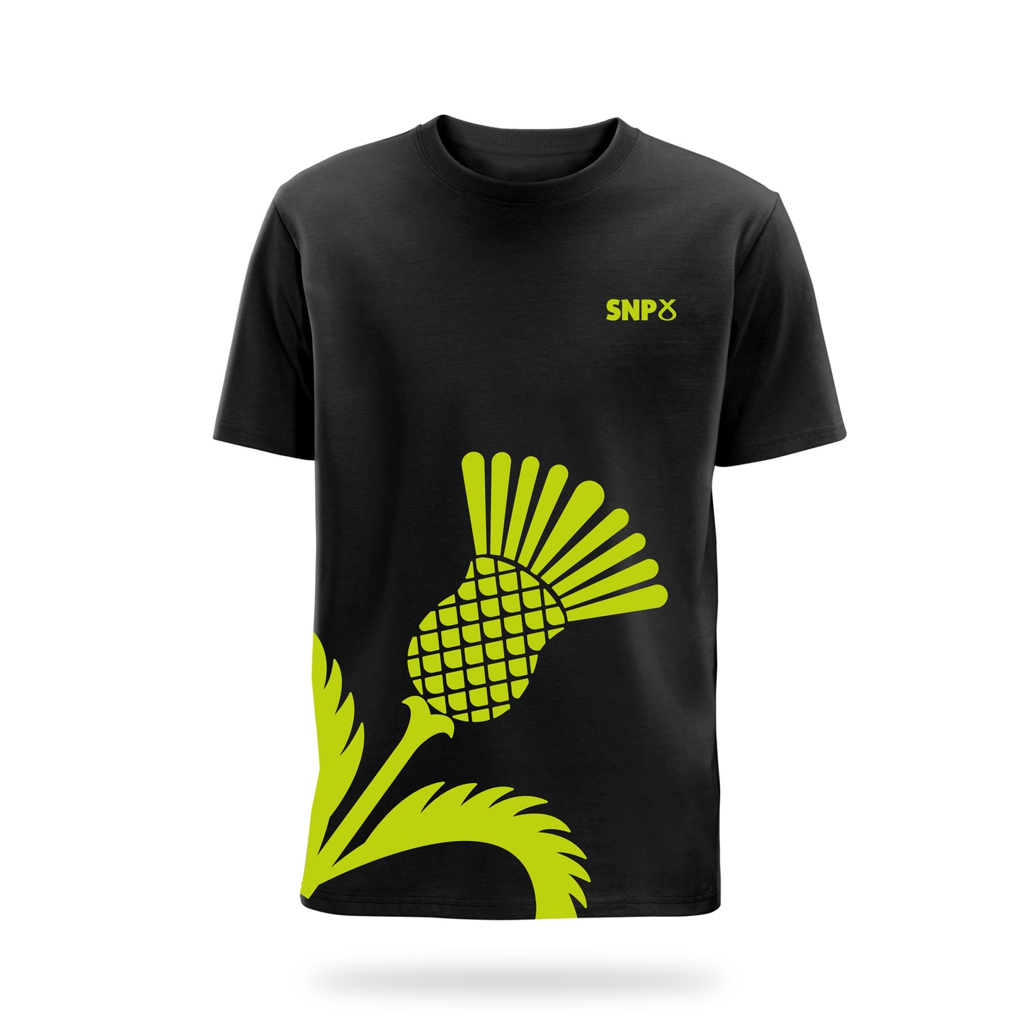 Thistle Side Print Organic Cotton T-Shirt Black SNP