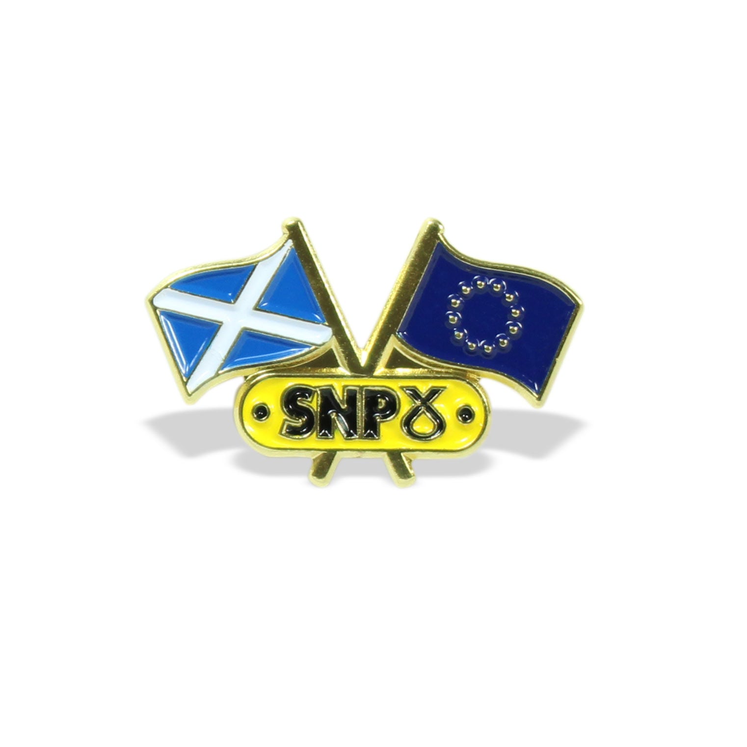 SNP Scotland & EU Flags Pin Badge