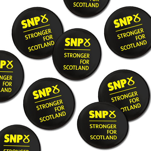 SNP Button Badges - Badge D - Stronger For Scotland (Pack of 100)